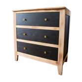 Commode vintage noire et bois