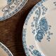 Set of 10 antique flat plates in ironstone, Royat from Sarreguemines.