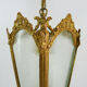 Old lantern with 4 faces in glass, chandelier in gilded bronze and glass, year 60