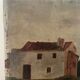 Castelet du pays Cathare, huile sur toile ancienne