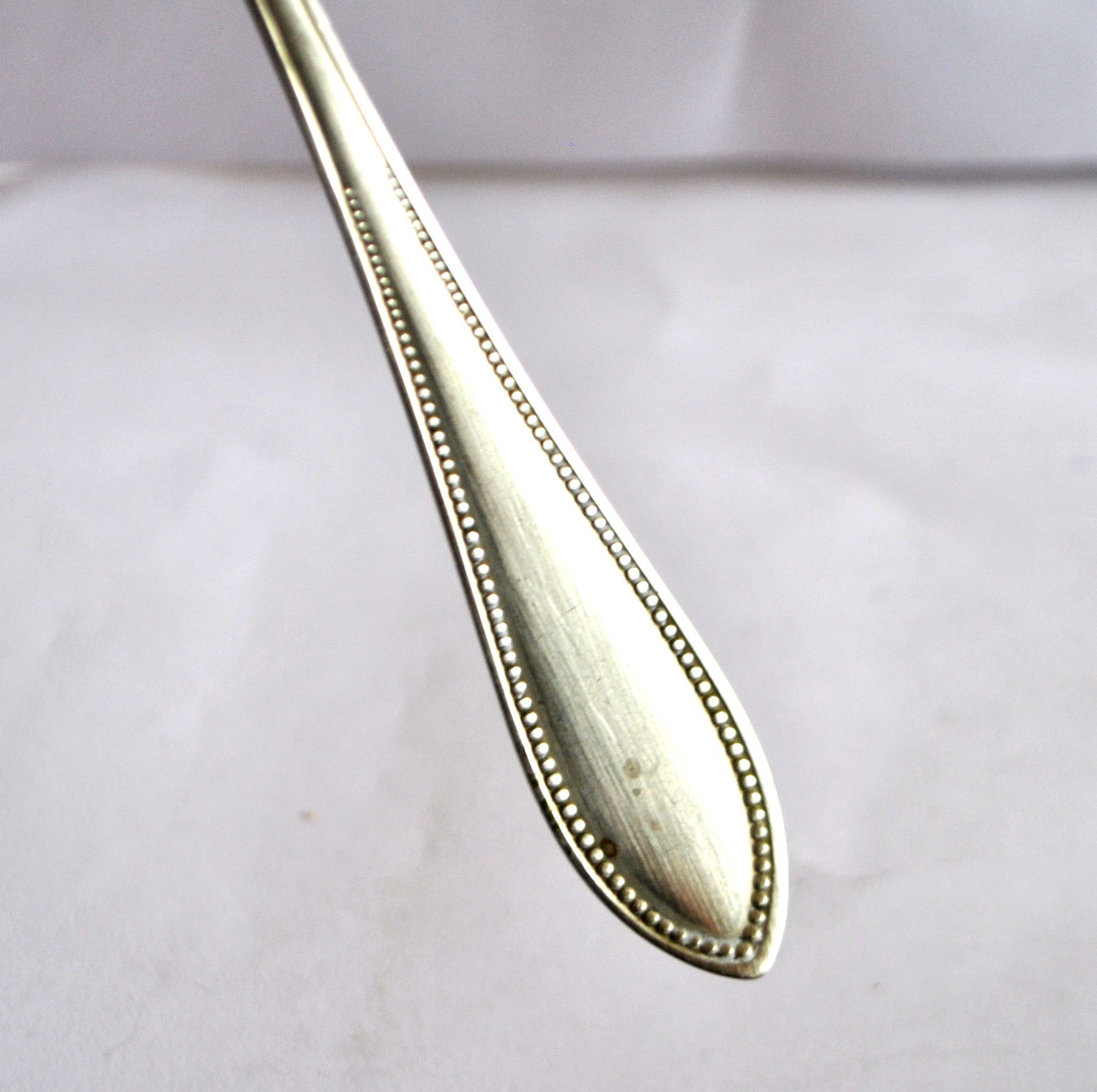 German silver-plated sauce spoon Gowe ALPACCA pearl decoration 26cm