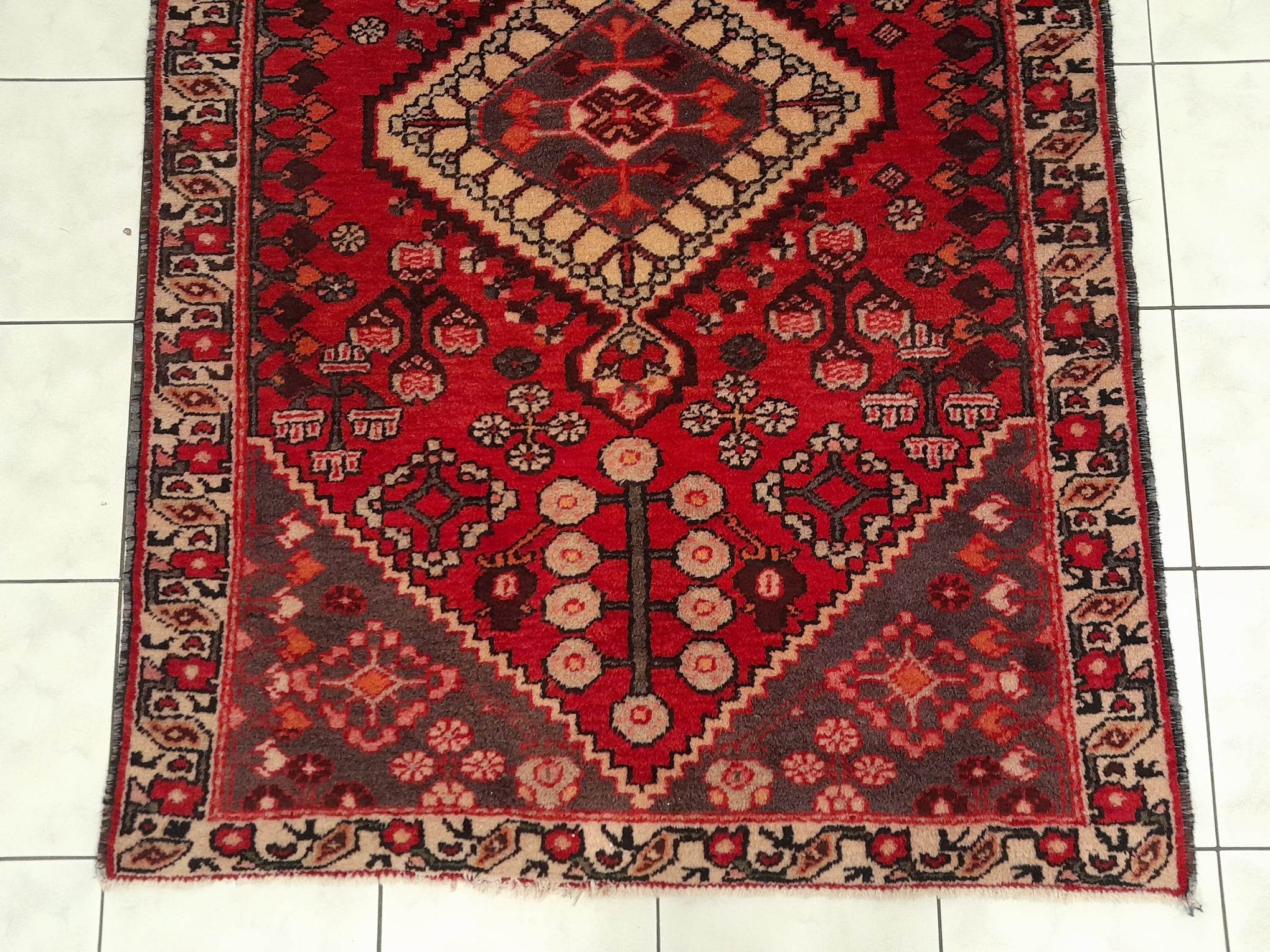Handmade Persian Hamadan rug 192x129cm