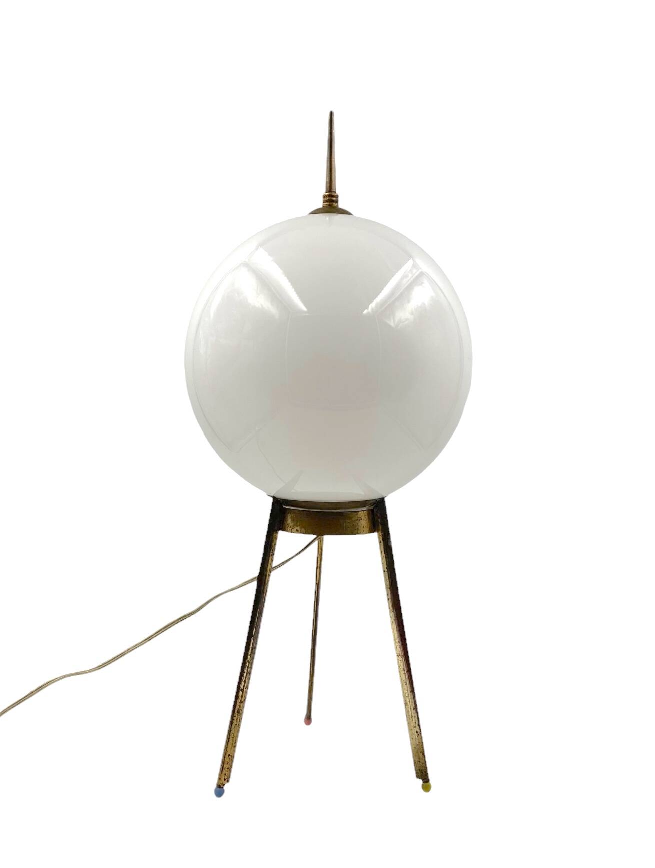 Mid-Century tripod brass table lamp, Lumi Italy 1950s