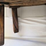 Brutalist free-form coffee table in solid elm, 1960s