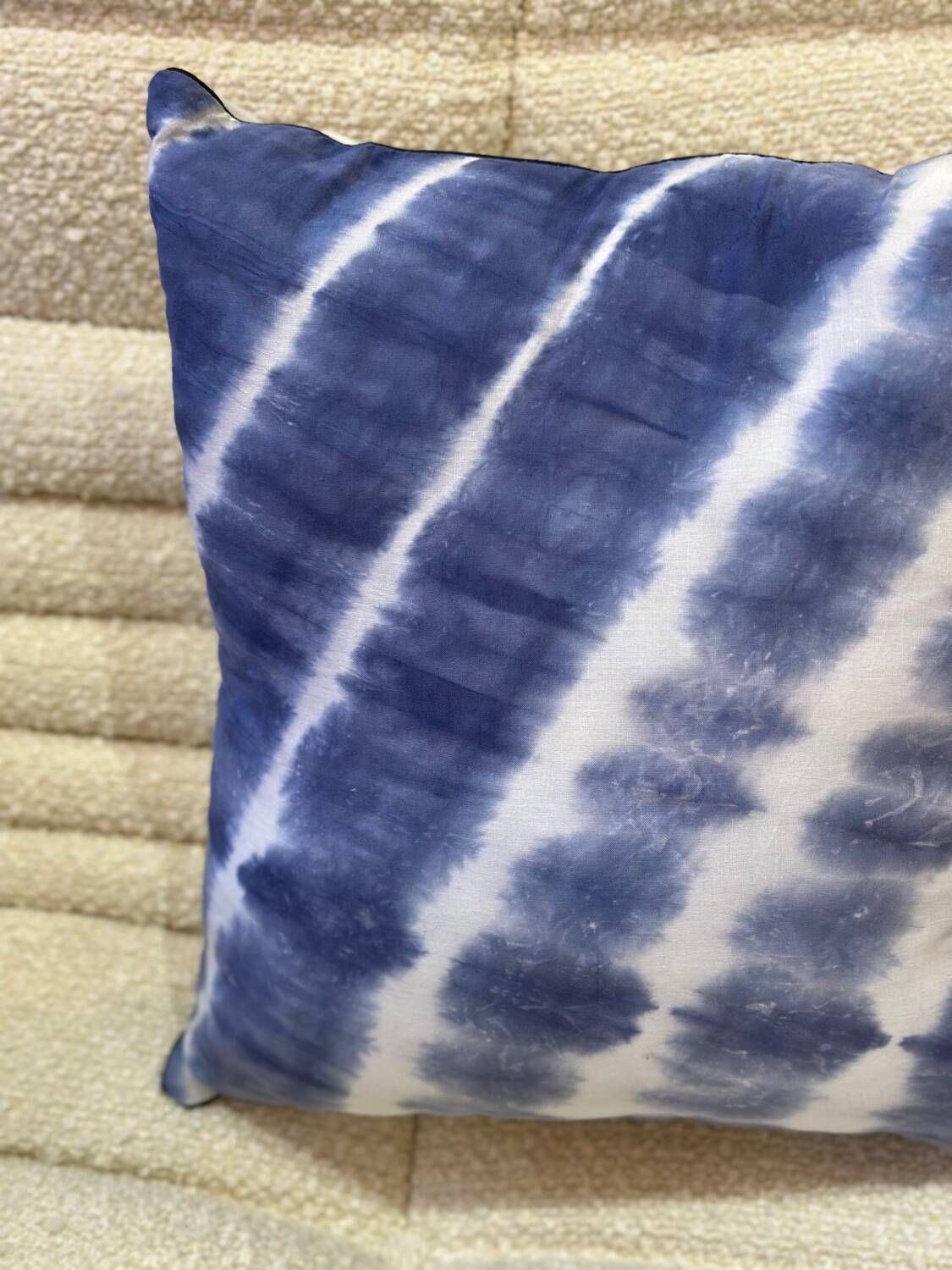 Indigo blue Indian blockprint cushion cover