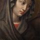 Antique French painting on panel, Christ and the Madonna from 18th century