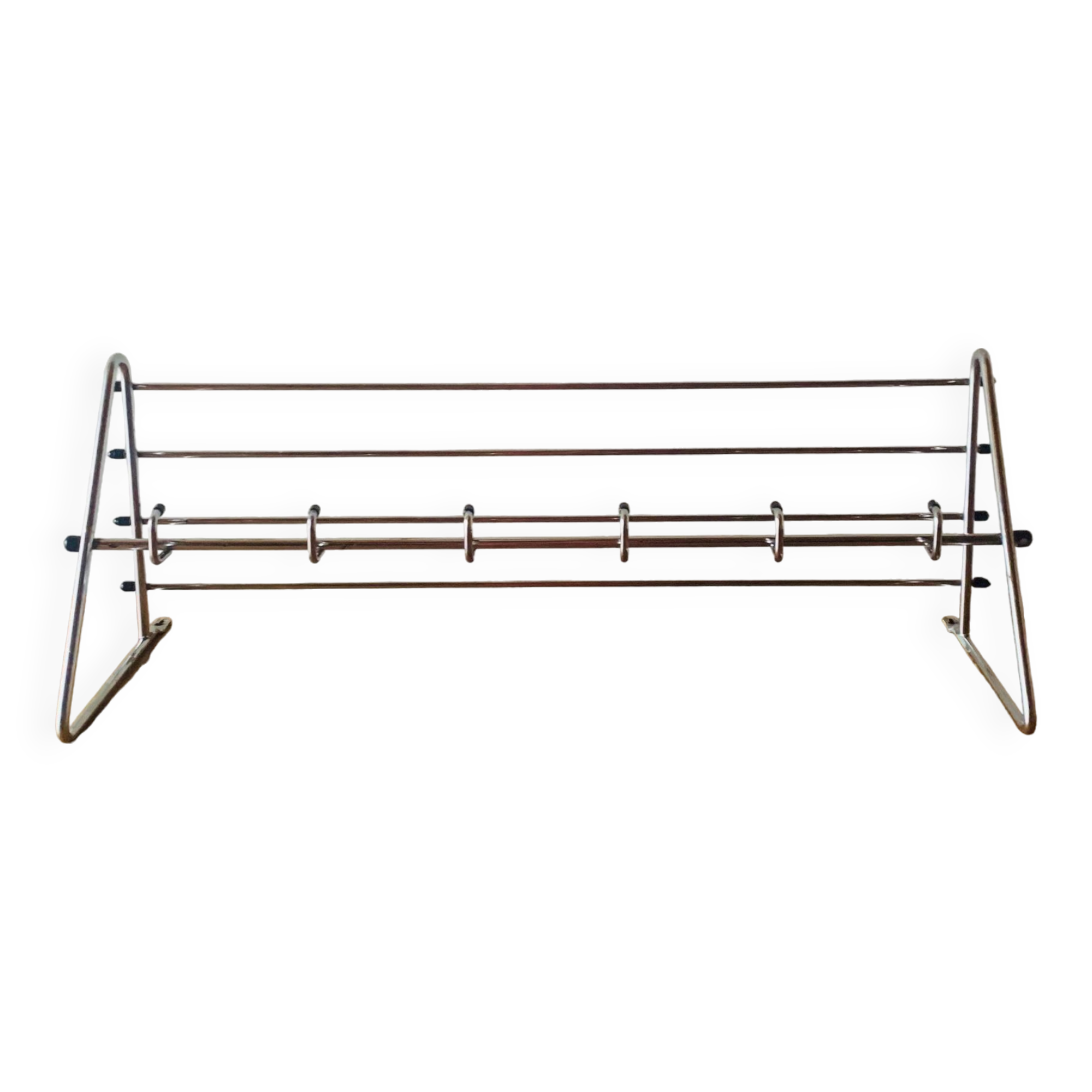 Vintage steel wall coat rack - 6 hooks