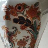 Decorative hexagonal potiche in fine Chinese porcelain, stamped and signed "Red Lions"
