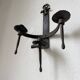 Wrought iron candle holders 1900 brutalist sconces