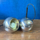Pair of vintage Space Age pendant wall lights, "Eyeball" model, 1970s