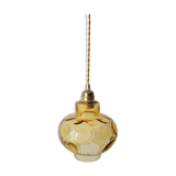 Amber faceted glass pendant light