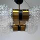 Mid-century glass and brass pendant by Napako, 1960s