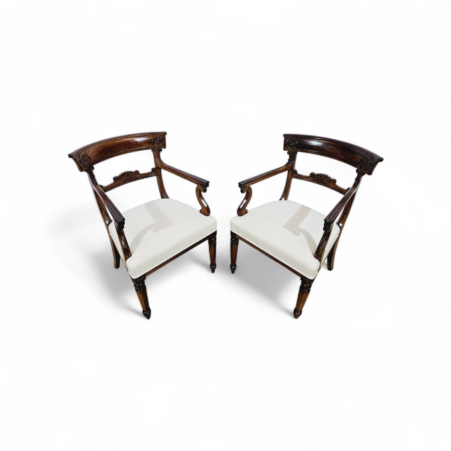 A pair of exclusive Biedermeier study armchairs, 19th century