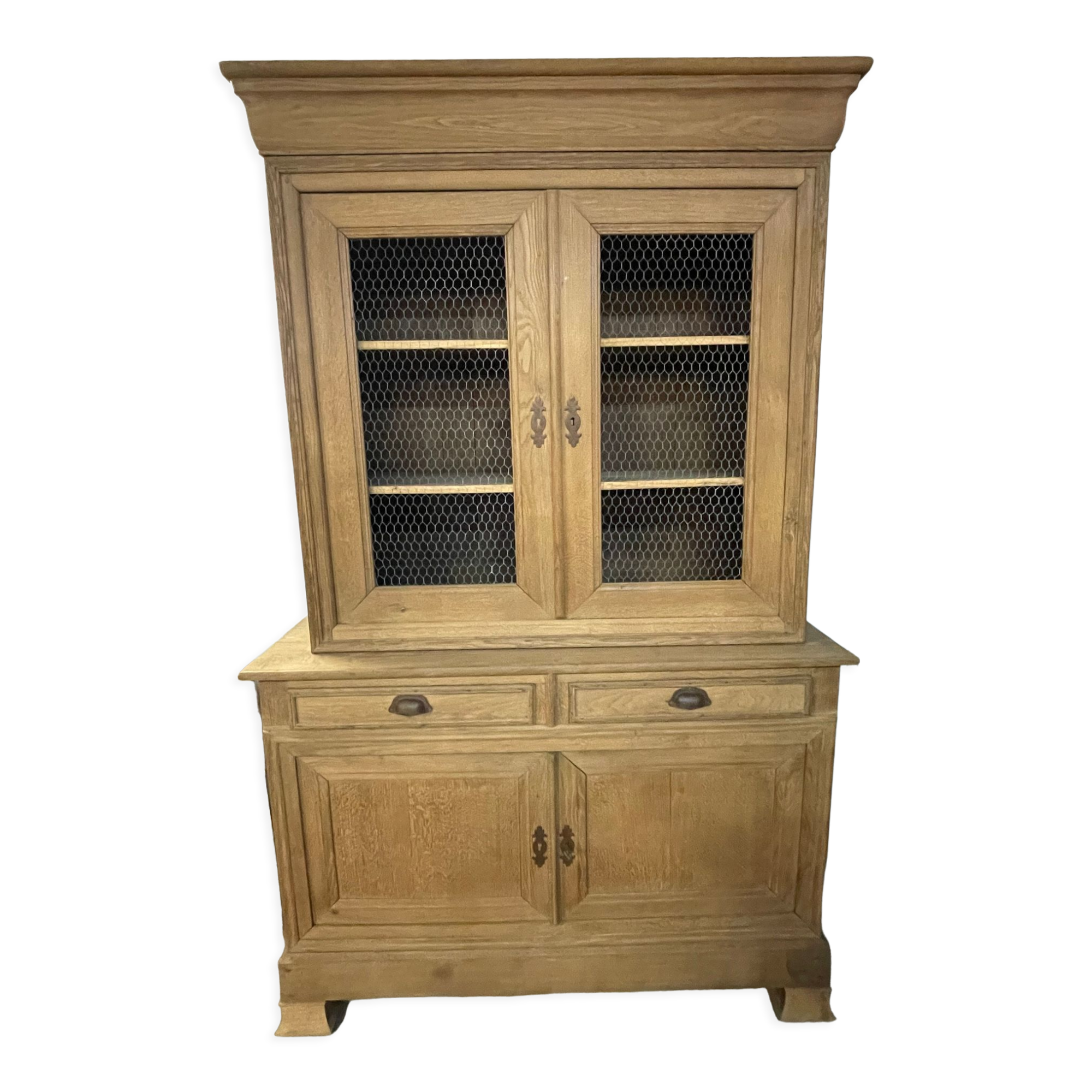 Buffet 2 corps chêne avec grillages