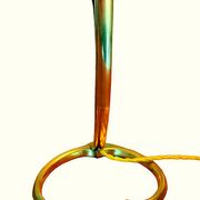 Lamp art & craft foot gooseneck was benson adjustable bronze and lampshade tulip iridescent crystal