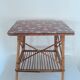 Vintage 60s/70s bedside table rattan wicker and washi paper