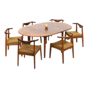 Rare Cowhorn Chairs / Table-Set by Svend Aage Madsen