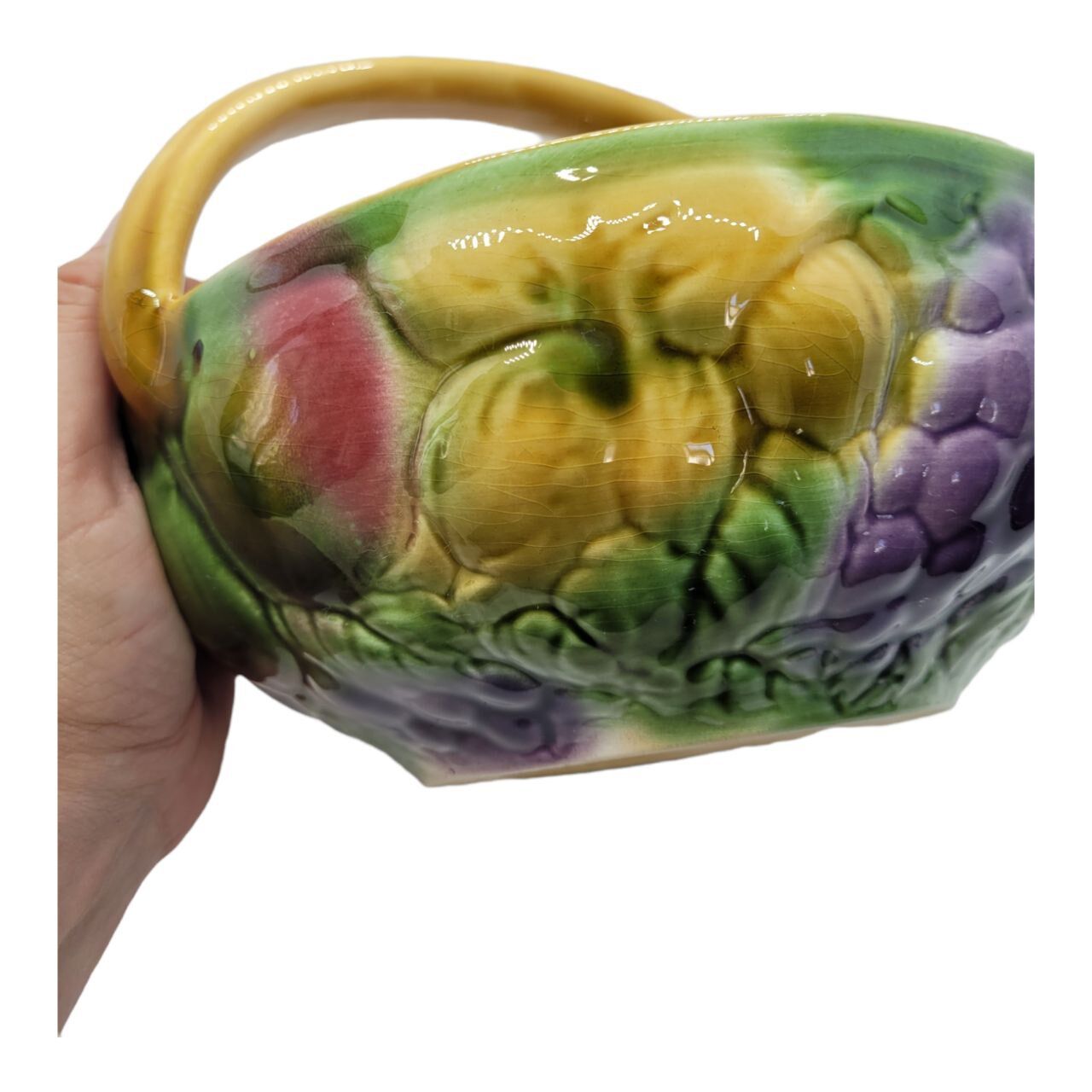 Vintage fruit basket in Sarreguemines slip