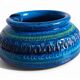 Bitossi Large Ashtray by Aldo Londi, Rimini Blu Ceramic, Italy, 1960s