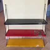 Old vintage shelves in teak and metal of the 50s