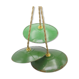 Series of 3 enamelled sheet hanging lamps