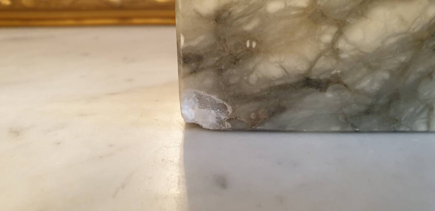 Horse head bookend in onyx and marble
