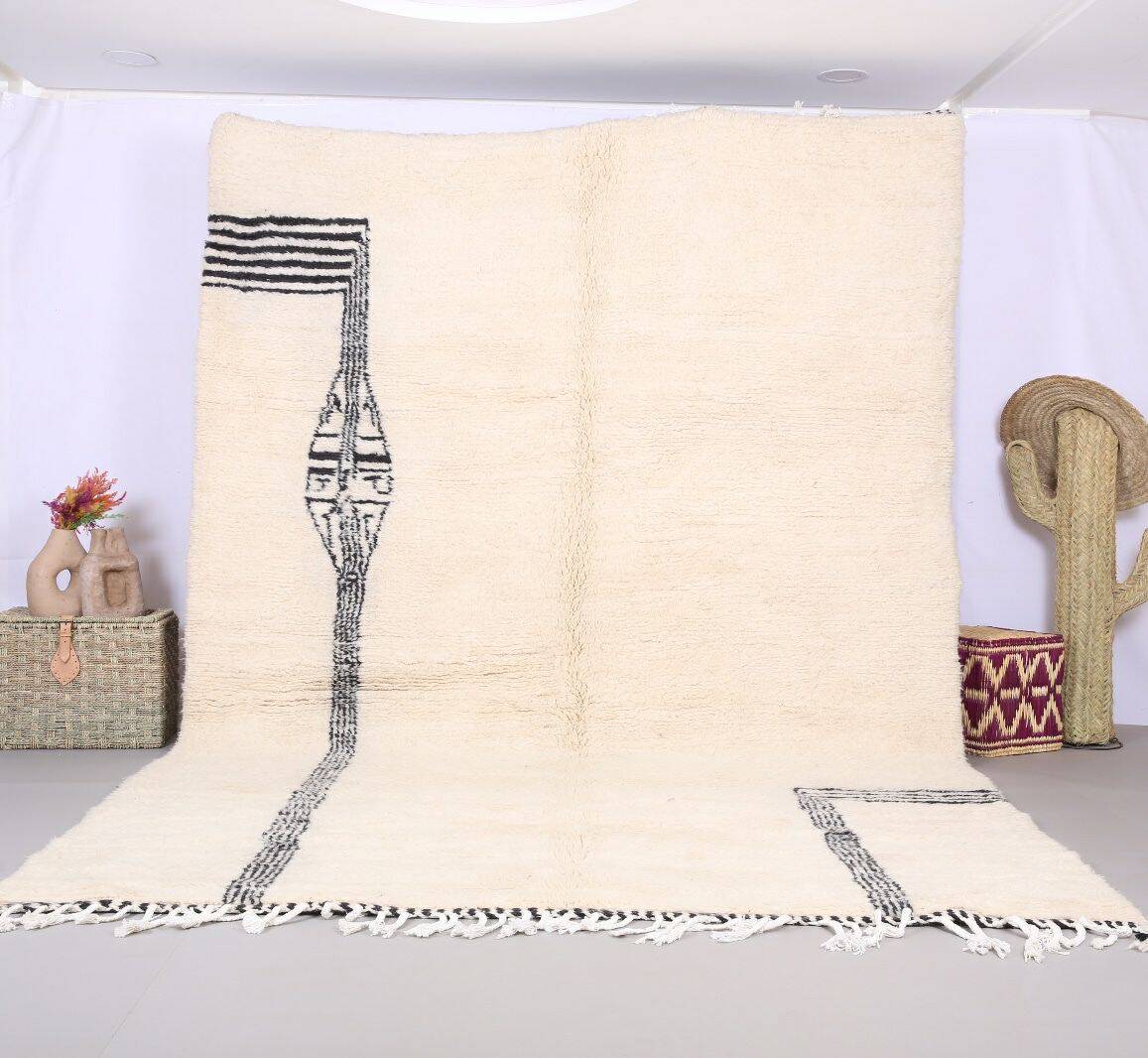 Handmade wool Berber rug 300X200 cm