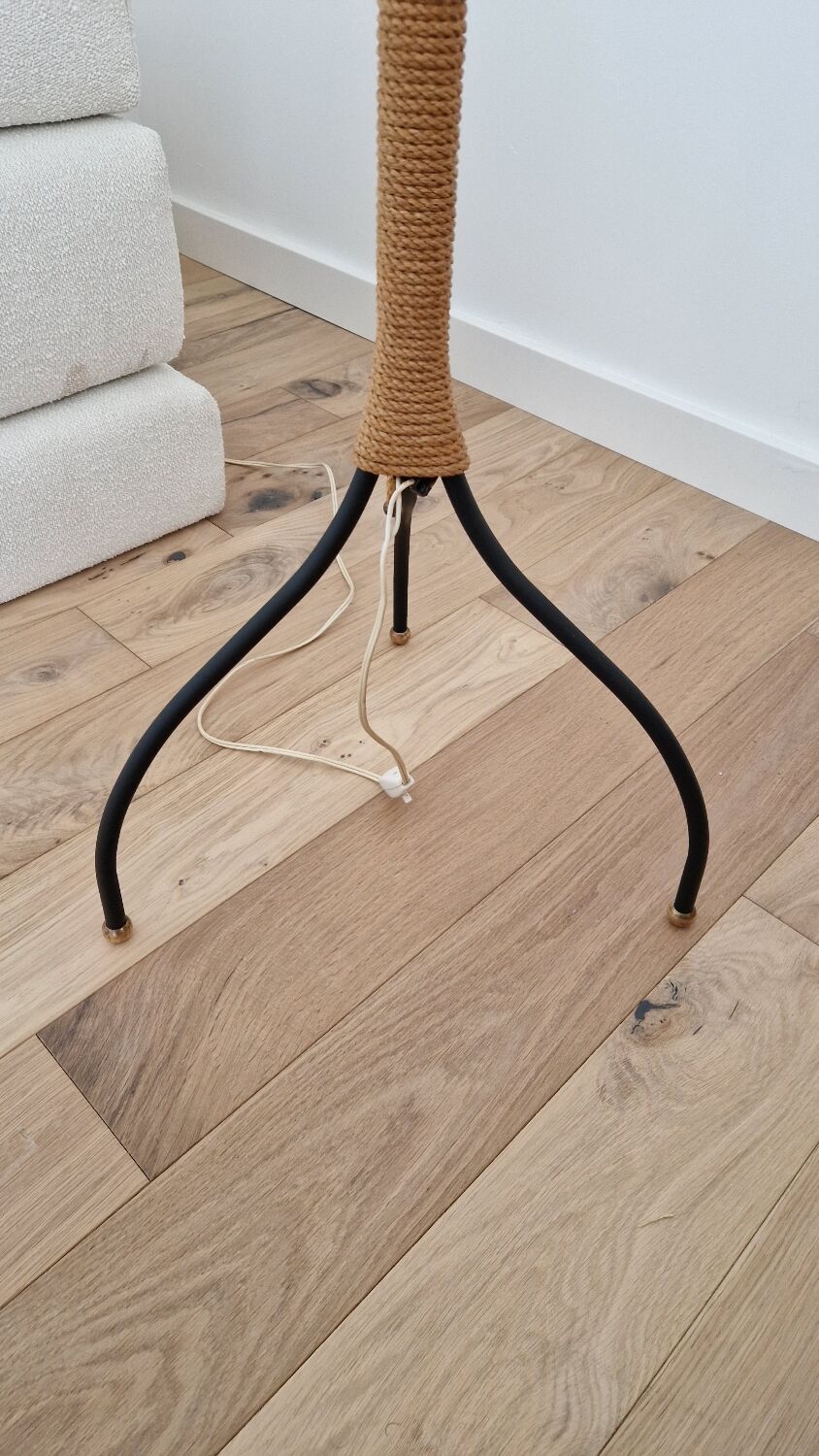 Vintage tripod floor lamp Maison Lunel 1950