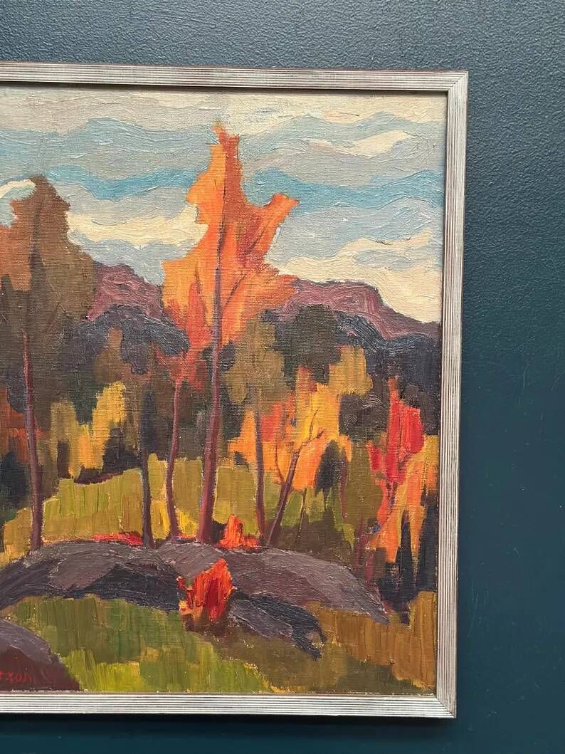 Original Swedish Oil on Canvas – “Orust” by Gösta Arontzon – Signed – Dated 1971 – Vintage & Framed – 58 × 49 cm