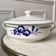 Soup tureen Saint-Amand blue flowers 30s-40s