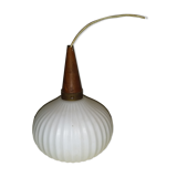 Opaline suspension and wood, Scandinavian style