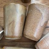 6 Digoin stoneware cups