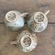 Set of 3 vintage speckled stoneware mugs