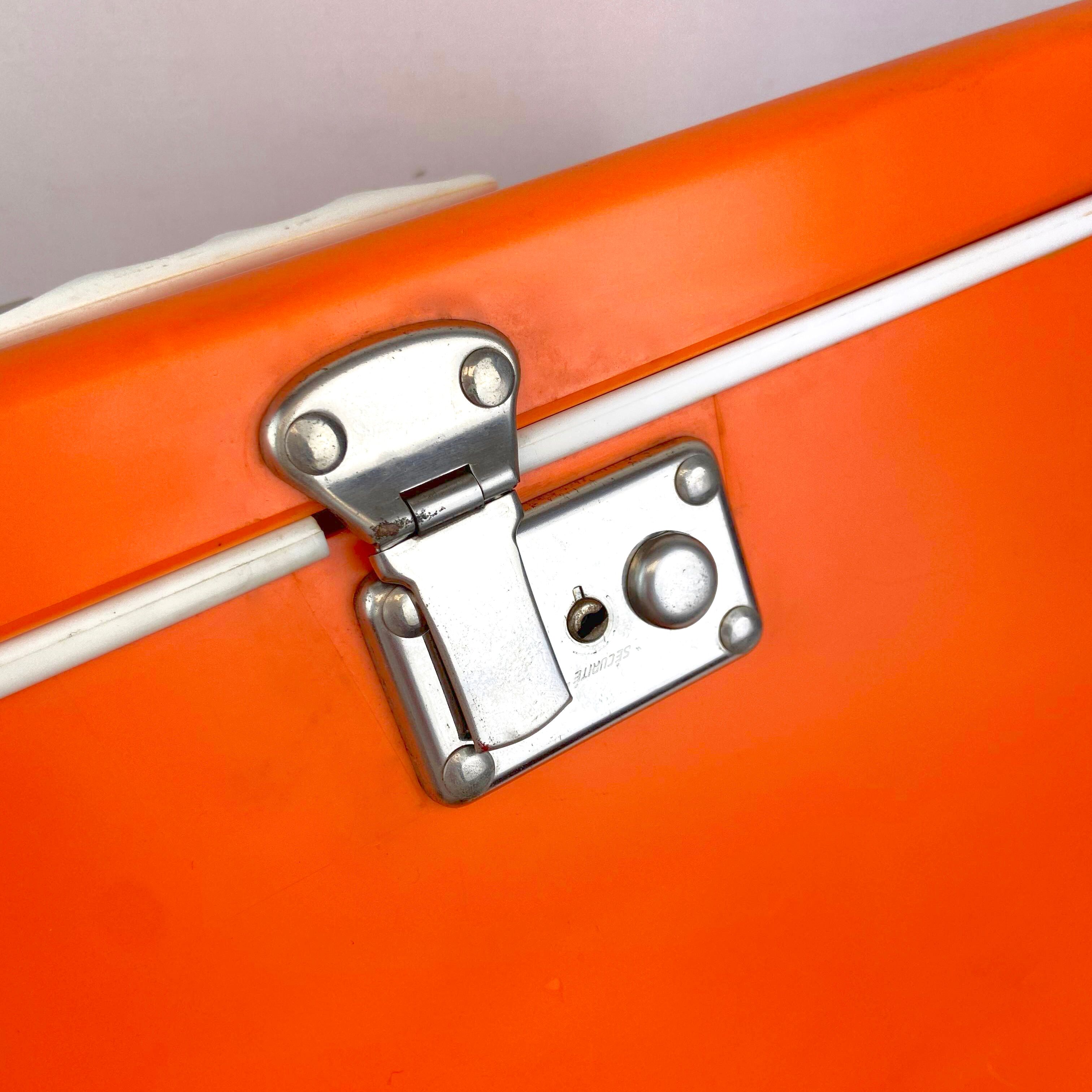1970 - Orange binder suitcase with hanging folder archive