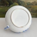 Antique chubby ironstone jug with floral and bird decoration