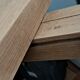 Brutalist round dining table in solid oak by De Puydt – Extendable 120/200