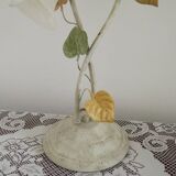 Vintage French double table lamp with glass shade "Autumn Leaves" 5488