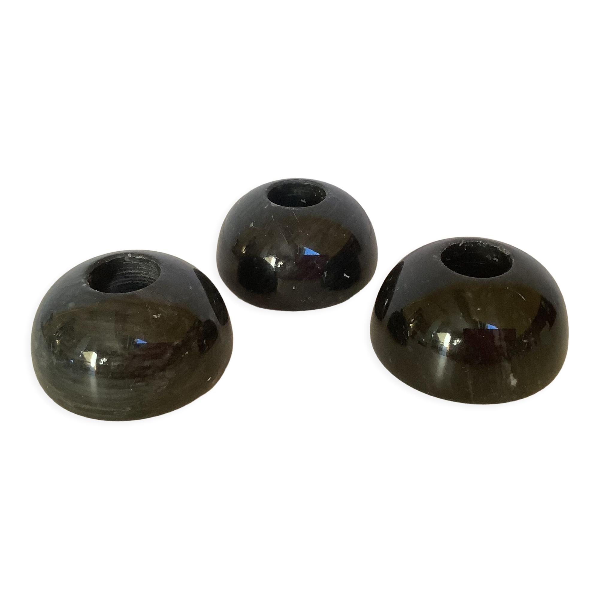 Trio de bougeoirs en marbre noir
