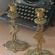Paire de bougeoirs anciens Style orientaliste Art déco