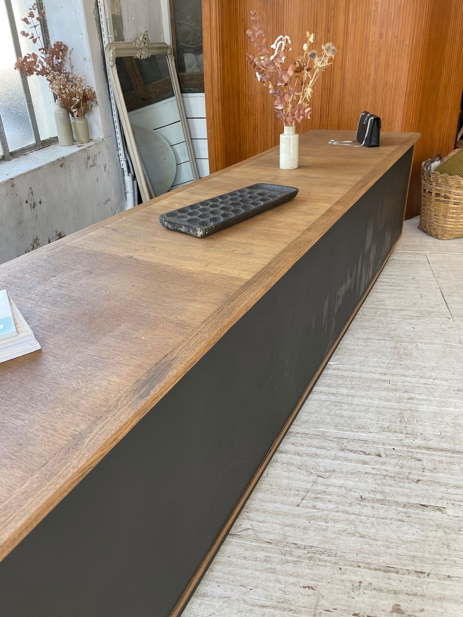 Two-sided counter sliding doors oak XXL 4m enfilade