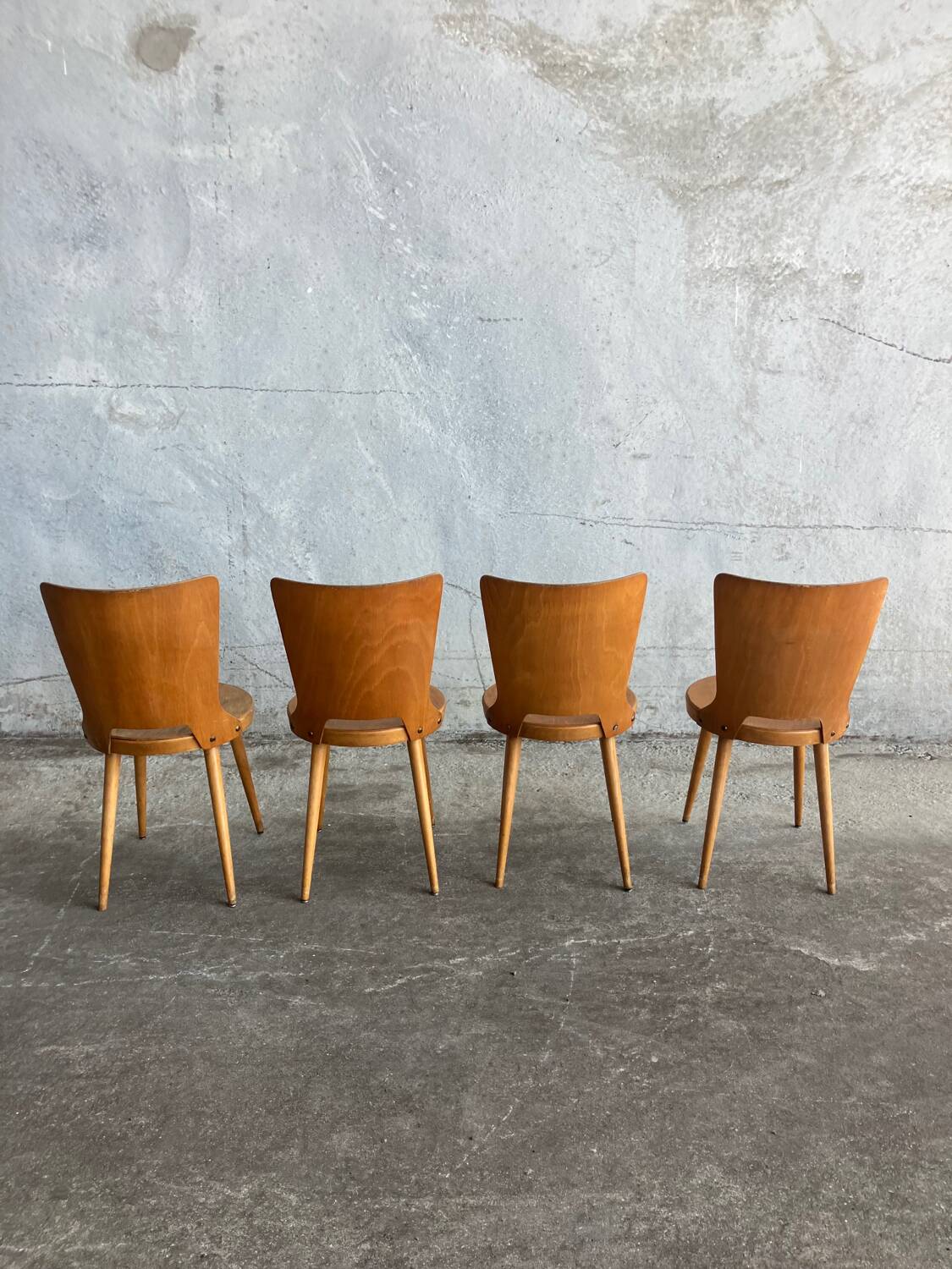 Set of 4 Baumann bistro chairs, 1960s