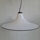 Vintage very large murano white swirl ceiling light black rim