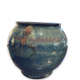 Raku Large Enamelled Ceramic Basin with Anthropomorphic Sockets