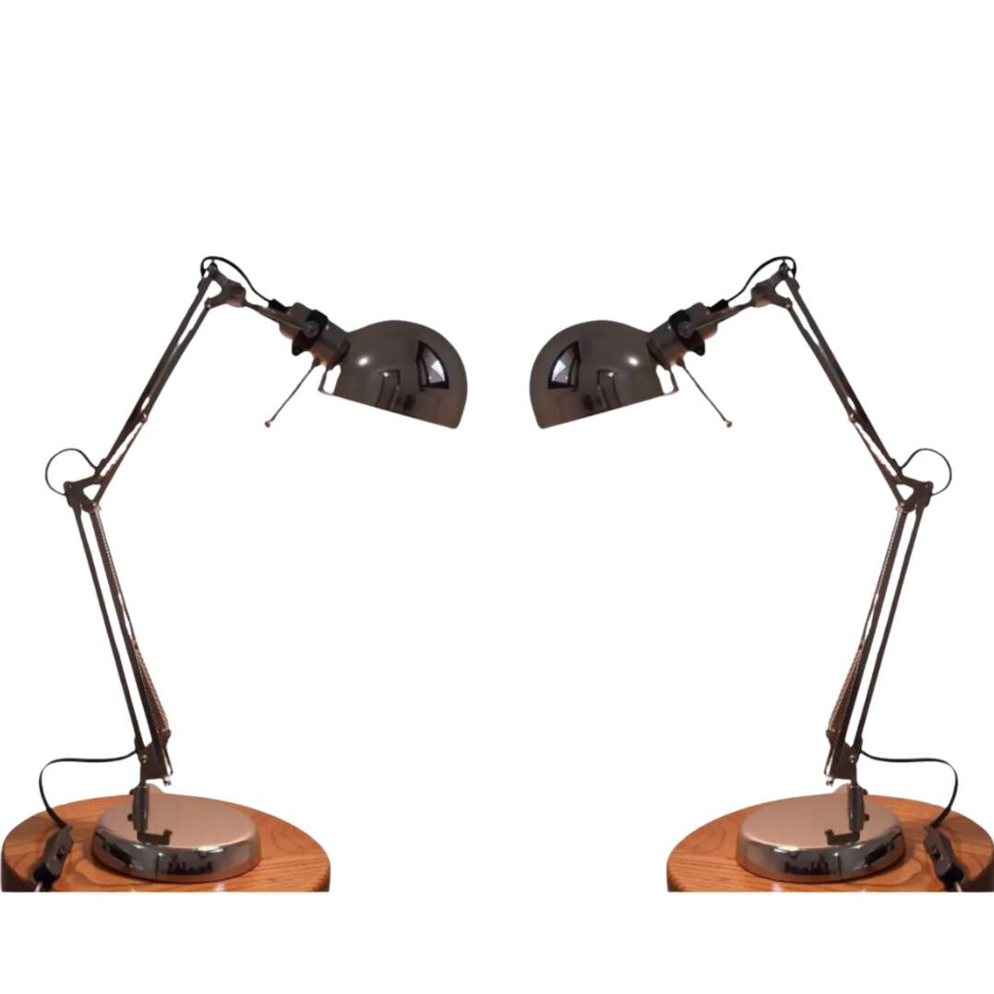 Pair of articulated lamps vintage 1980s industrial design