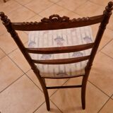Antique Louis-Philippe chair in solid wood, 19th century, with restored seat.