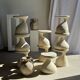Large cream vase with double spiral handles in antique style, made of terracotta, H42 D3.
