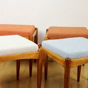 Tabouret Edmund Homa siège en bouclé orange brique