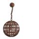 Large Italian spherical wicker pendant light, 1950s.