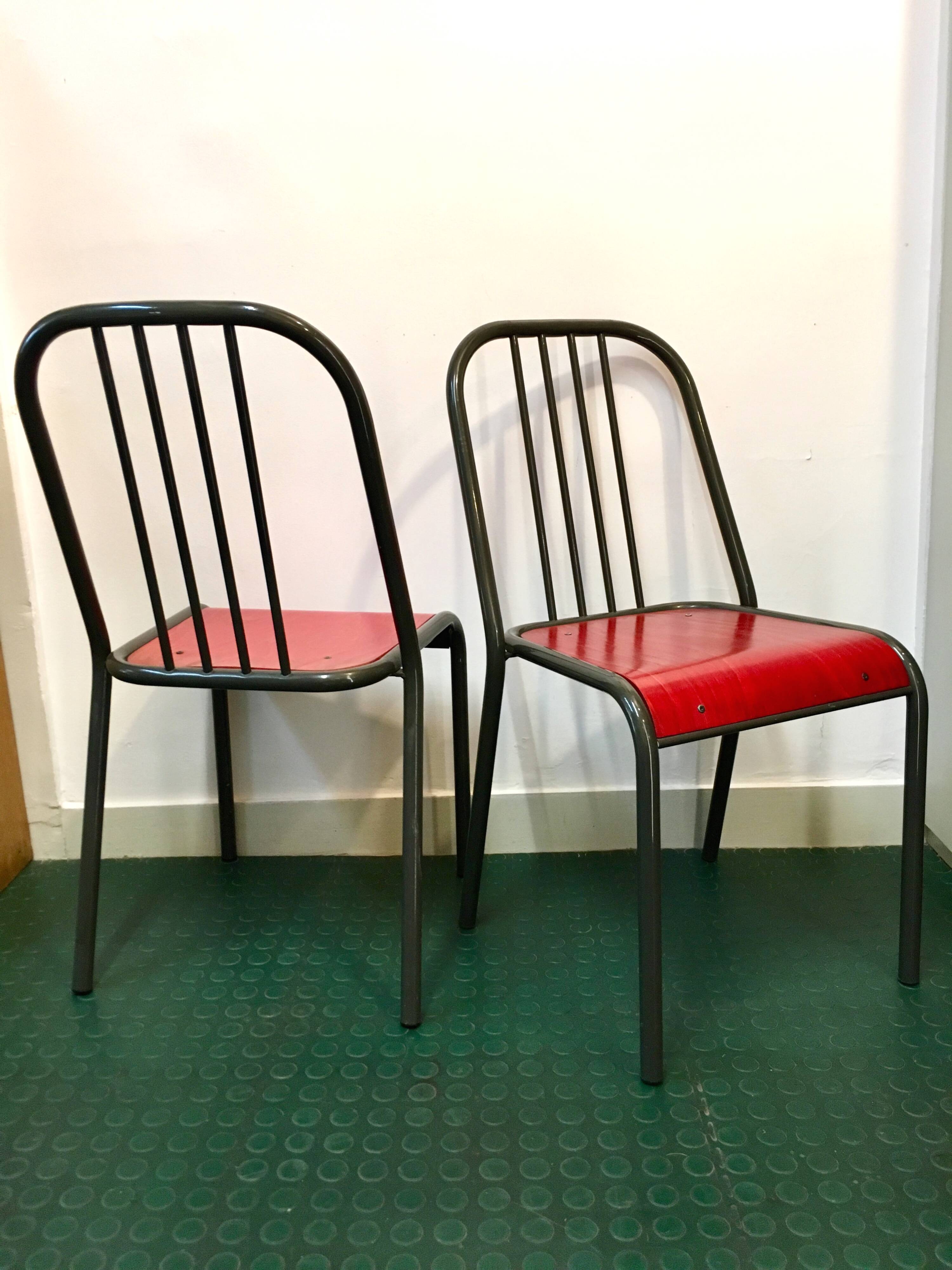 Paire chaises industrielles vintage