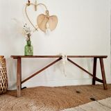 Old country farm bench in wood